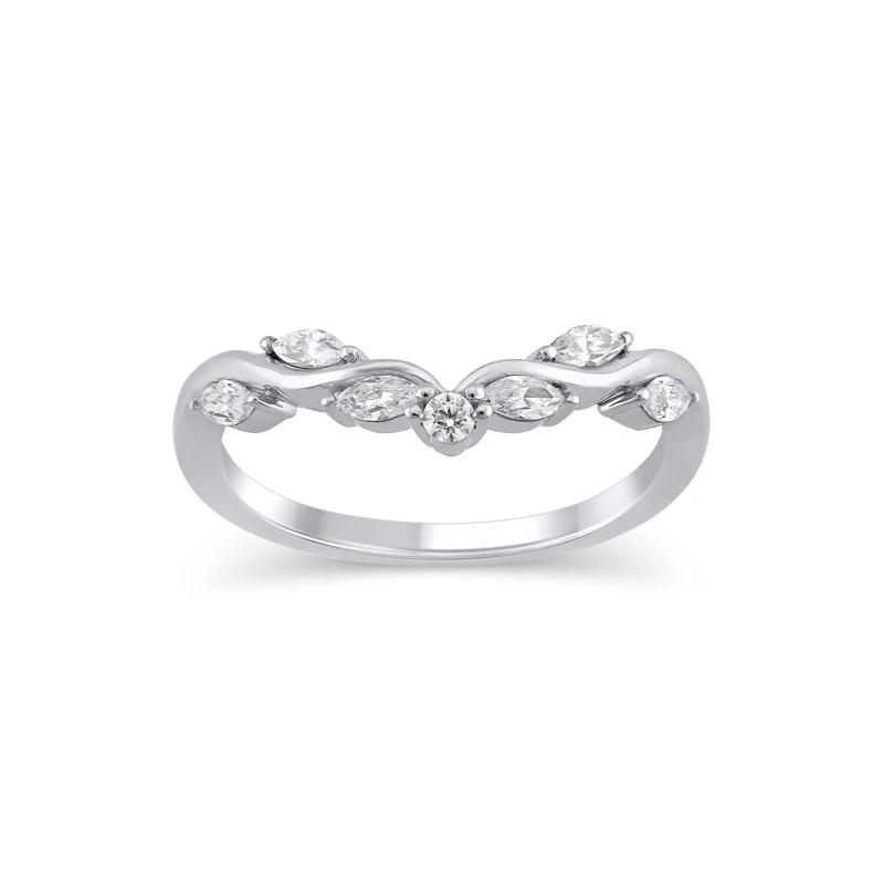 Lab Grown Diamond Contour Band in 14K White Gold (1/3 ct. tw.) – Image 1 of 3