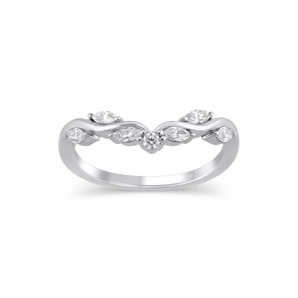 Lab Grown Diamond Contour Band in 14K White Gold (1/3 ct. tw.) – Image 1 of 3