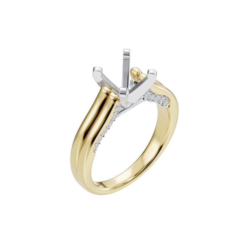 Lab Grown Diamond Semi-Mount in 14K Yellow and White Gold &#40;Setting Only&#41; &#40;1/4 ct. tw.&#41; – Image 8 of 8
