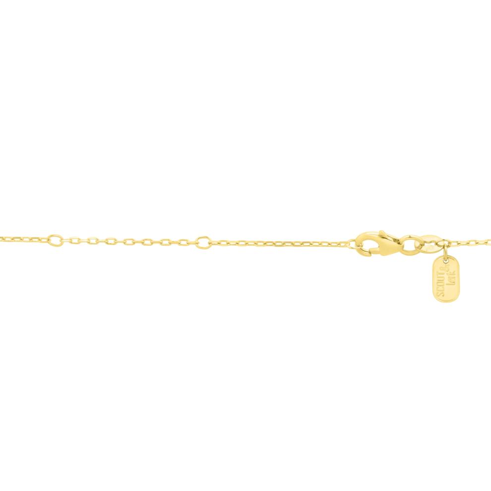 Lab-Created Blue Sapphire Toi et Moi Two-Stone Necklace in 10K Yellow Gold – Image 3 of 4