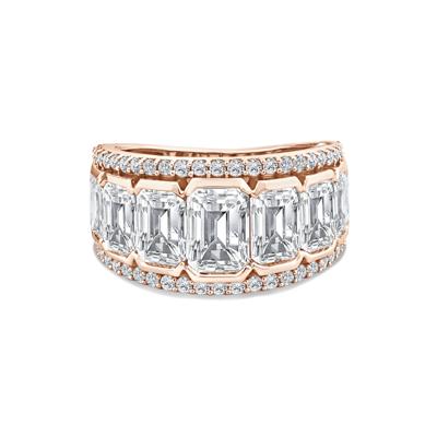 Lab Grown Diamond Emerald-Cut Center Anniversary Band in 14K Gold