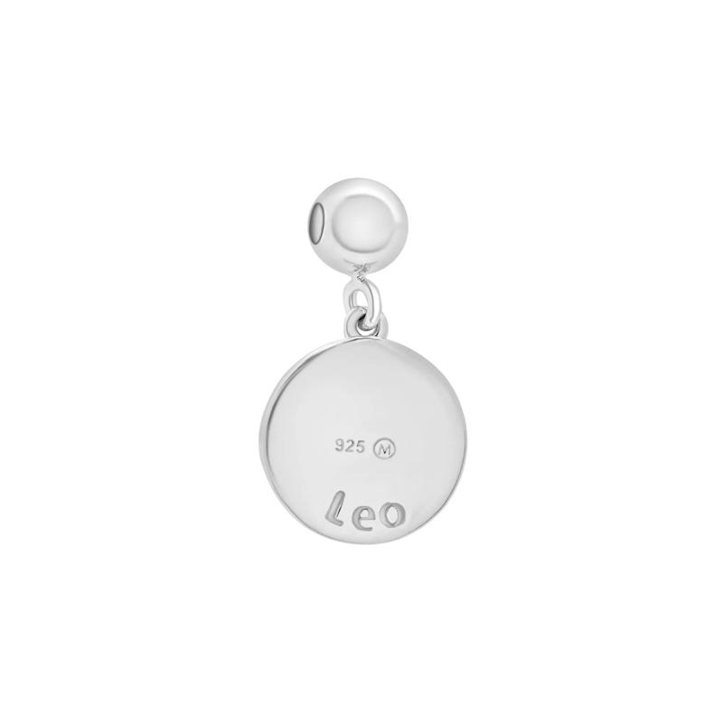 Leo Zodiac Disc Bead Charm in Sterling Silver – Image 3 of 3