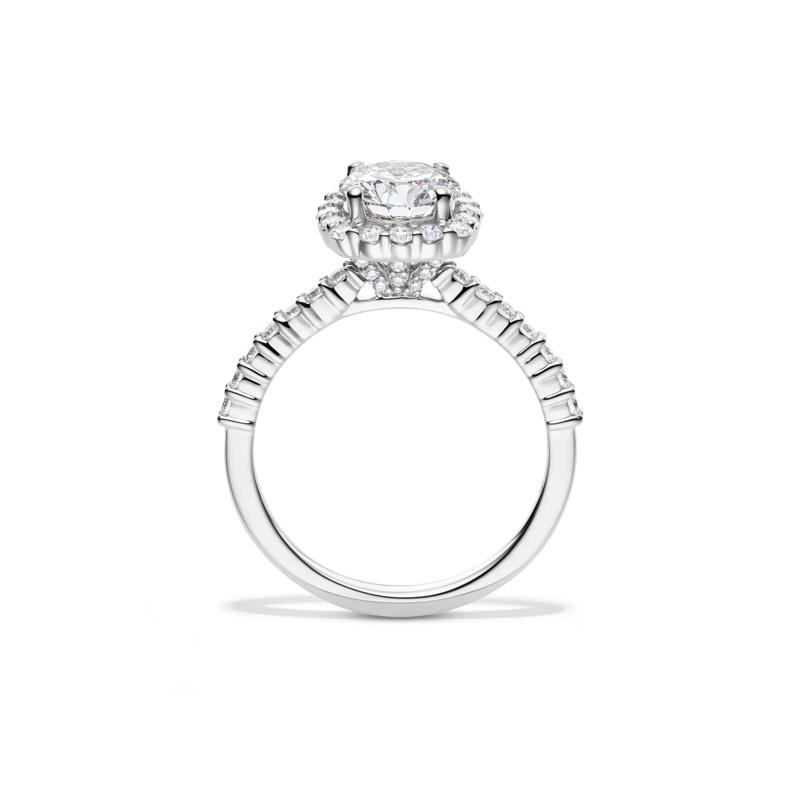Lab Grown Diamond Round Halo Engagement Ring in 14K White Gold &#40;1 3/4 ct. tw.&#41; – Image 2 of 4