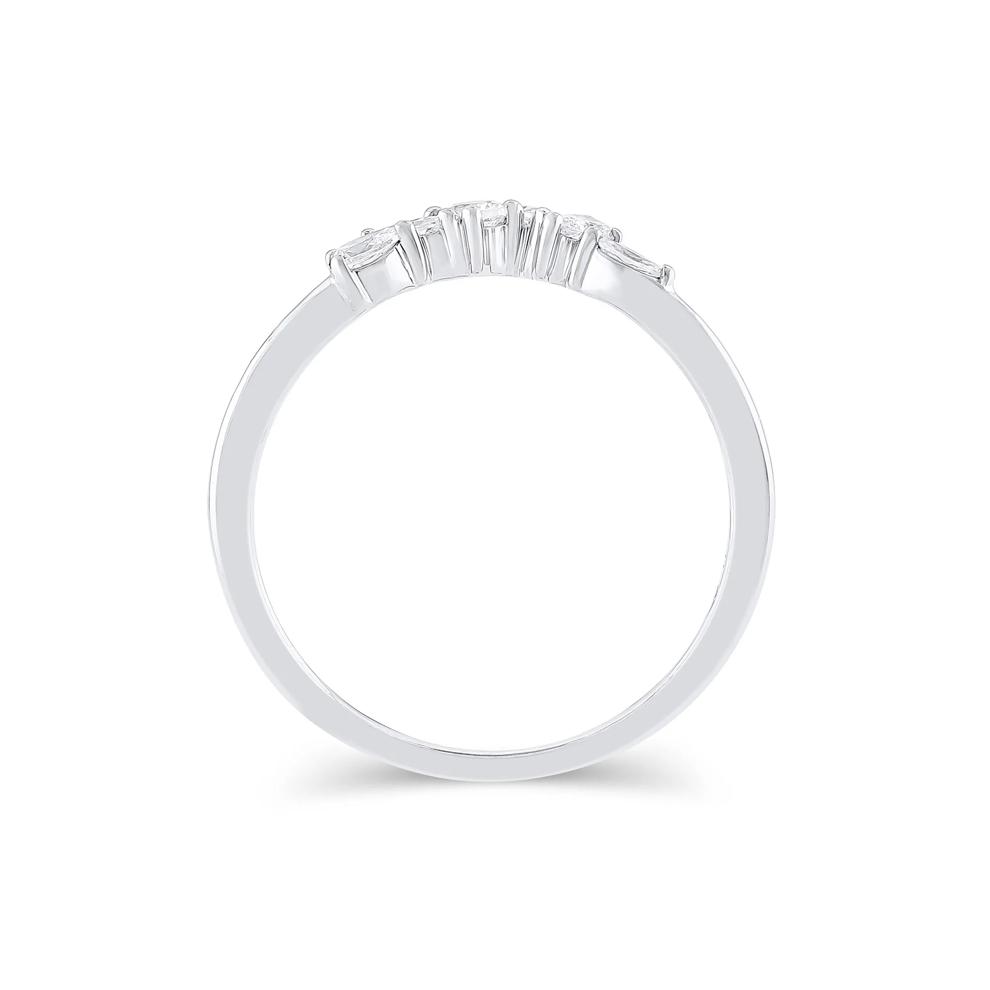 Lab Grown Diamond Mixed-Shape Contour Band in 14K White Gold (1/3 ct. tw.) – Image 2 of 3