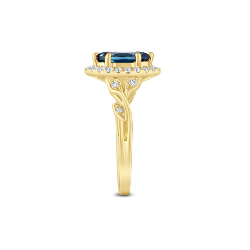 Bailey London Blue Topaz and Lab Grown Diamond Engagement Ring in 14K Yellow Gold &#40;1/3 ct. tw.&#41; – Image 3 of 3