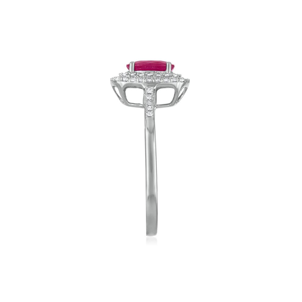 Oval Ruby Halo Ring in 10K White Gold (1/3 ct. tw.) – Image 3 of 3