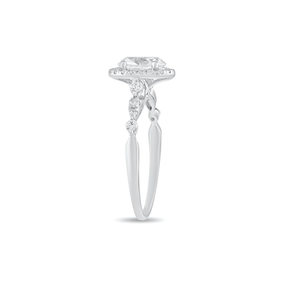 Diamond Oval Center Halo Engagement Ring in Platinum (1 ct. tw.) – Image 3 of 4
