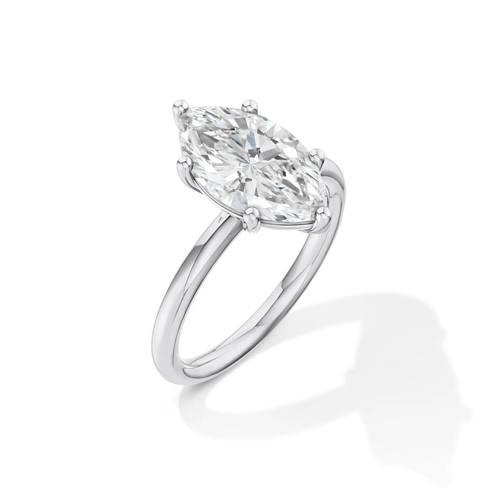 Lab Grown Diamond Solitaire Marquise Engagement Ring in 14k White Gold (3 ct.) – Image 4 of 4