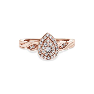 Diamond Pear-Shaped Promise Ring in 10K Rose Gold (1/4 ct. tw.)