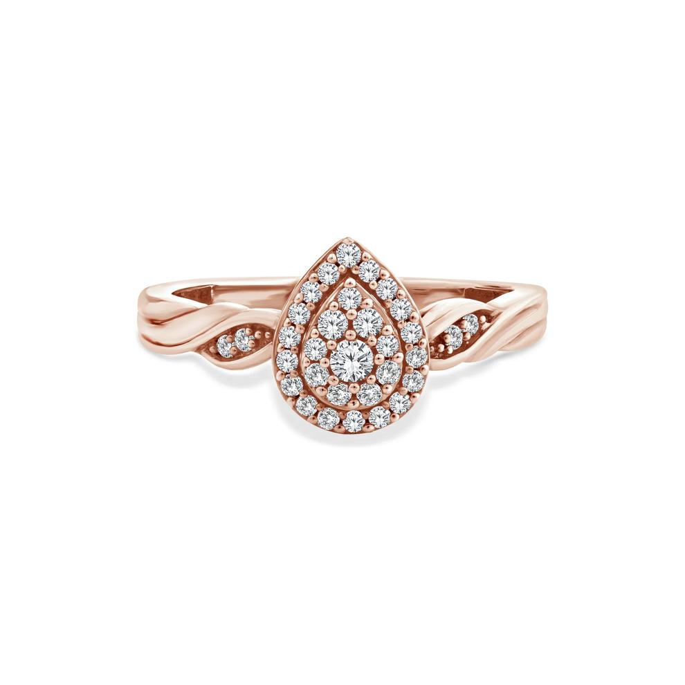 Diamond Pear-Shaped Promise Ring in 10K Rose Gold (1/4 ct. tw.) – Image 1 of 4