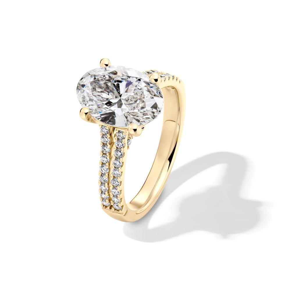 Lab Grown Diamond Oval Engagement Ring in 14K Yellow Gold (3-1/2 ct. tw.) – Image 4 of 4