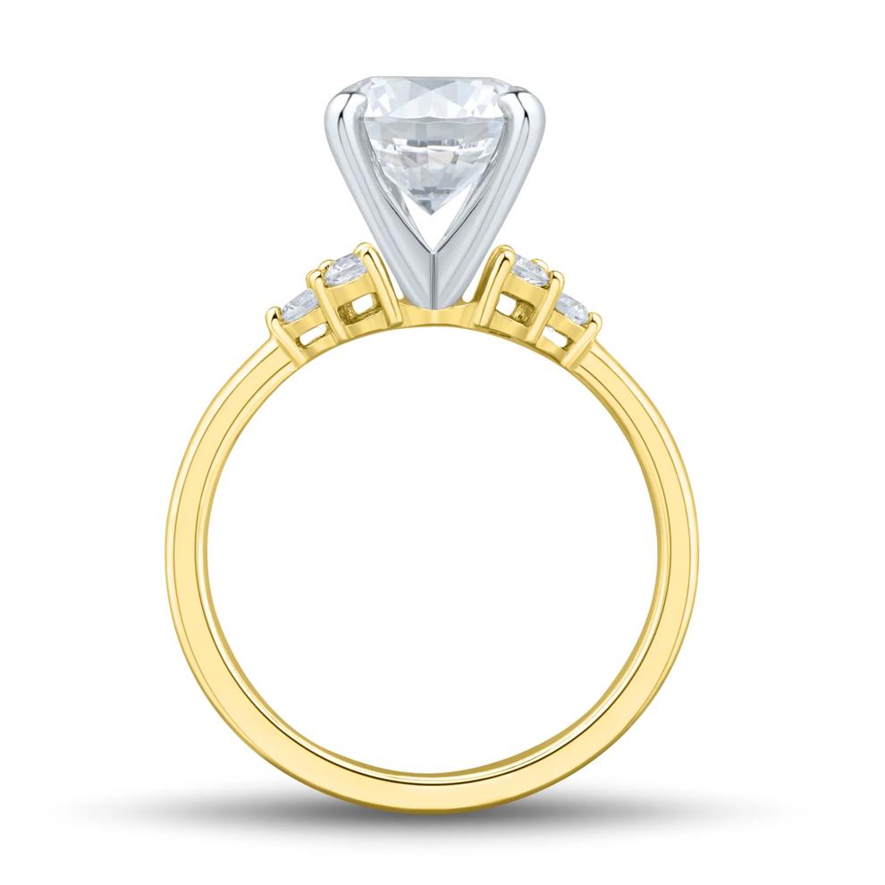 Lab Grown Diamond Semi-Mount Engagement Ring in 14K Yellow &amp; White Gold (1/4 ct. tw.) (Setting Only) – Image 6 of 6