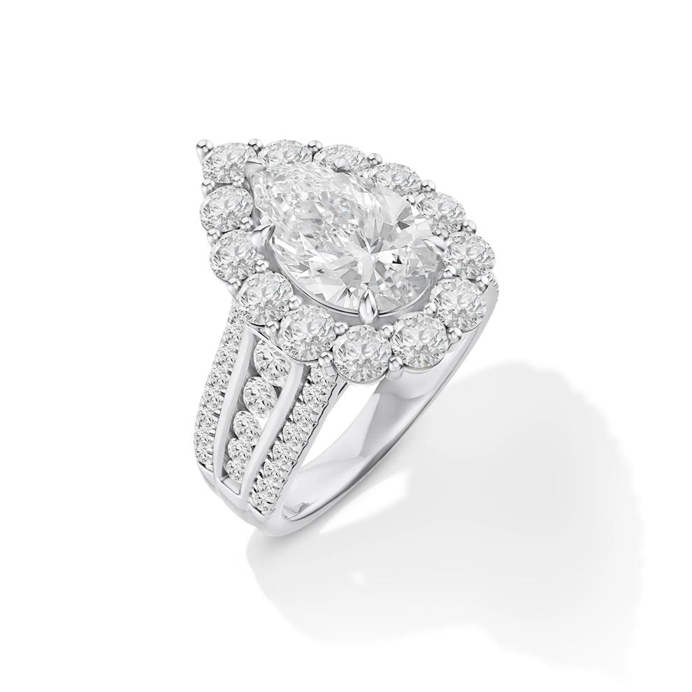 Lab Grown Diamond Pear-Shaped Center Engagement Ring in 10K White Gold (5 1/3 ct. tw.) – Image 4 of 4