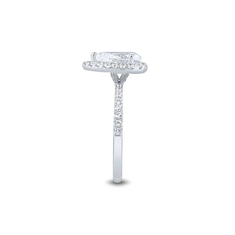 Lab Grown Diamond Pear-Shaped Halo Engagement Ring in 14K White Gold &#40;2 ct. tw.&#41; – Image 3 of 3