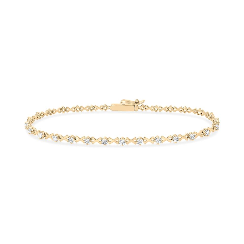 Diamond XO Line Bracelet in 10K Yellow Gold, 7" (1 ct. tw.) – Image 1 of 2