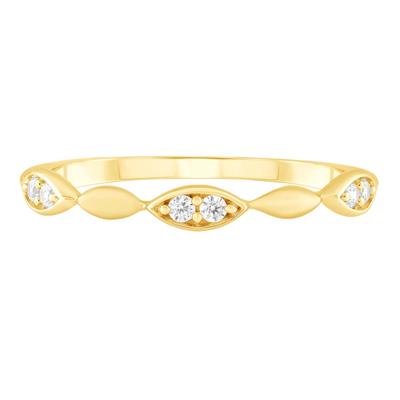 Faux Marquise Round Diamond Stack Band in 10K Gold