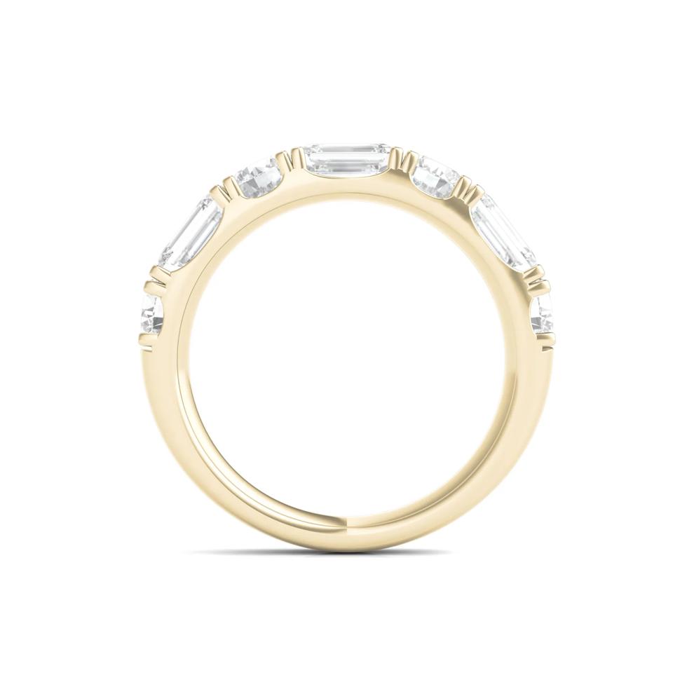 Round &amp; Emerald-Cut Lab Grown Diamond Band in 14K Yellow Gold (2 1/2 ct. tw.) – Image 2 of 3