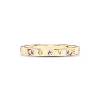 Diamond Accent "Love" Stack Band in 10K Yellow Gold