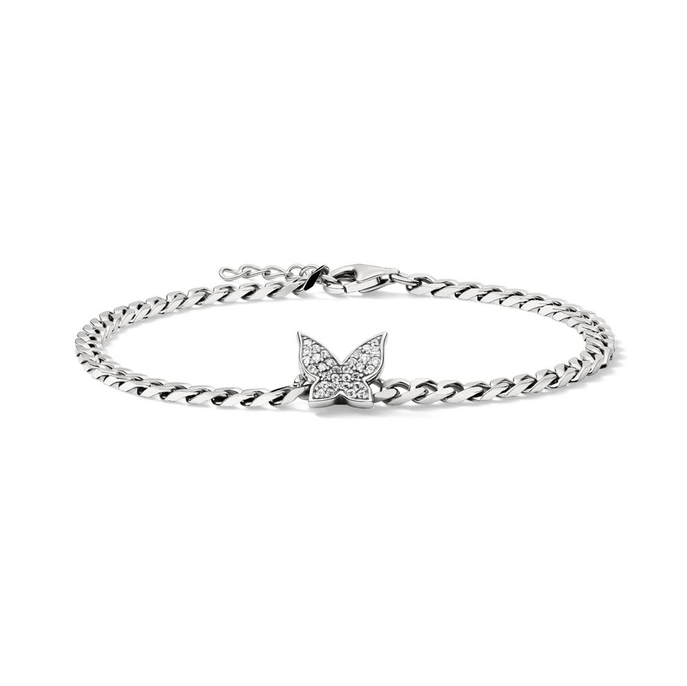 Lab Created White Sapphire Butterfly Bracelet in Sterling Silver – Image 1 of 2