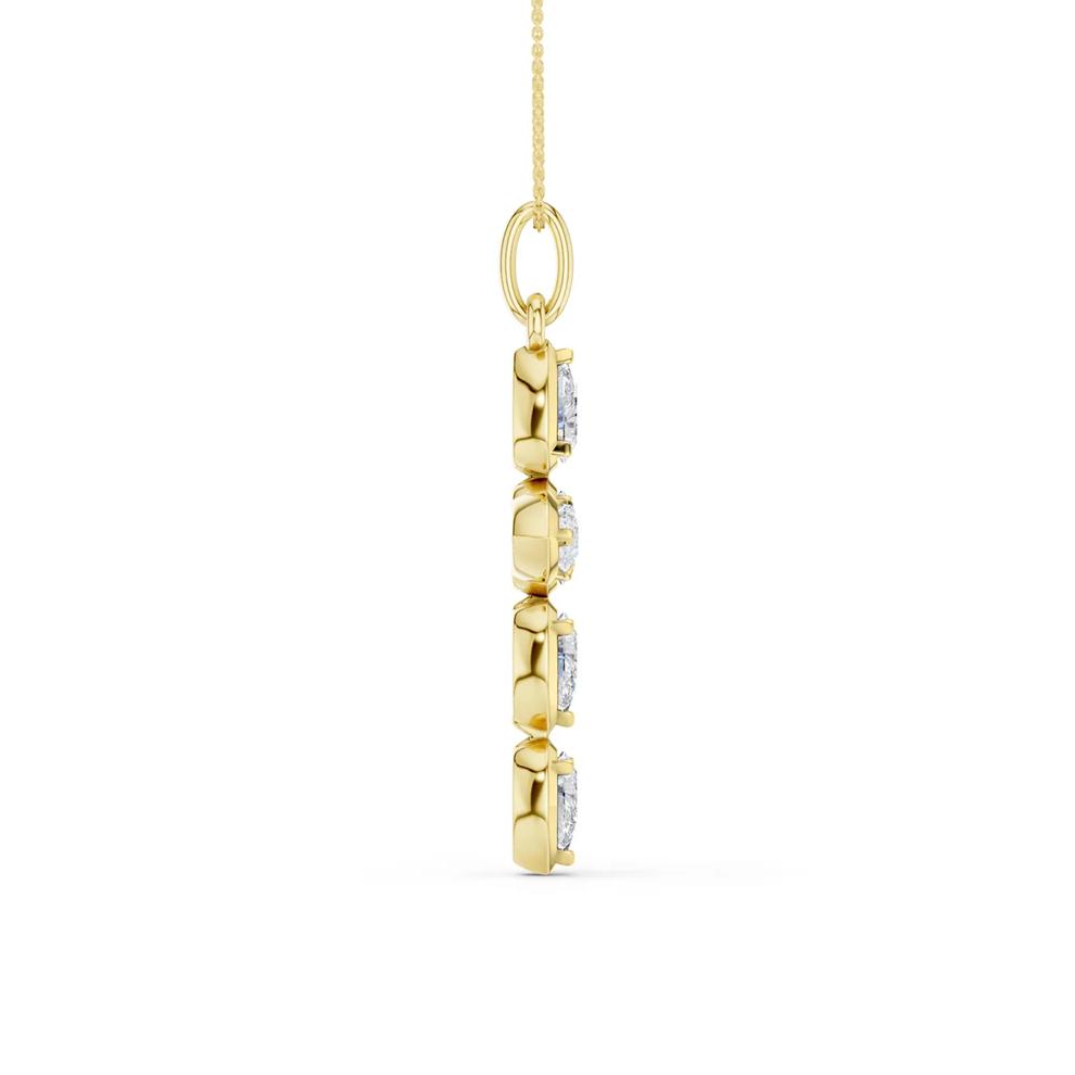 Lab Grown Diamond Cross Pendant Necklace in 14K Yellow Gold (1/2 ct. tw.) – Image 3 of 6