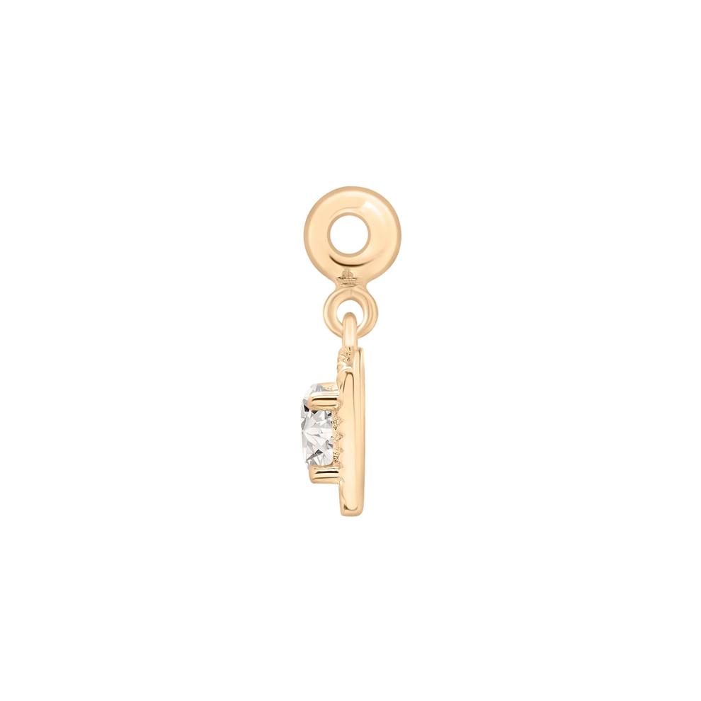 Lab-Created White Sapphire Medallion Birthstone Bead Charm in Vermeil – Image 2 of 3