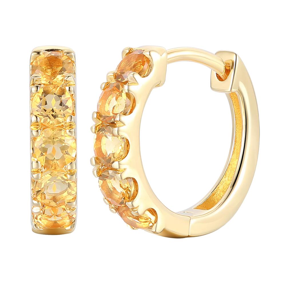 Citrine Hoop Earrings in 10K Yellow Gold – Image 1 of 1