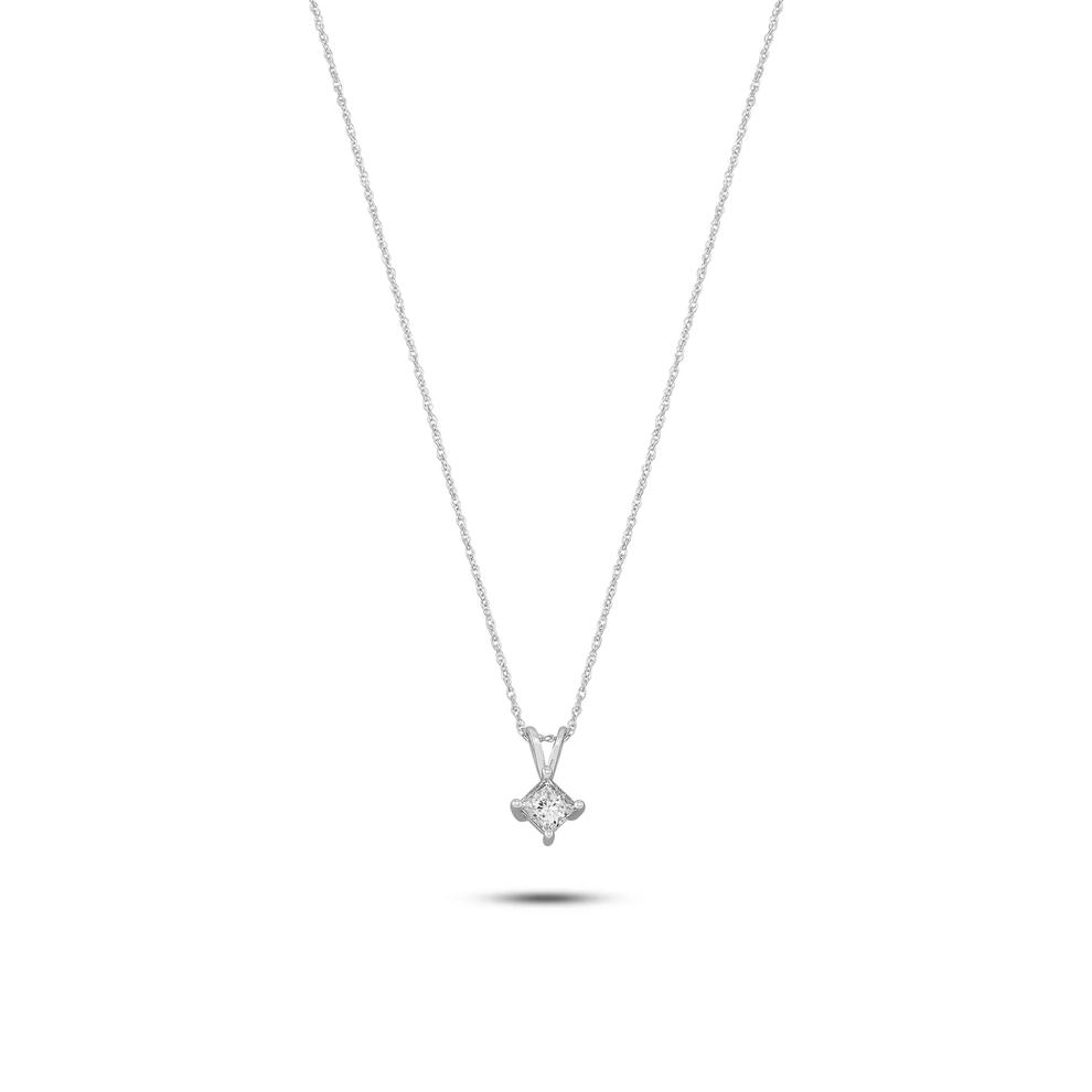1/3 ct. tw. Diamond Solitaire Pendant in 14K White Gold – Image 1 of 5