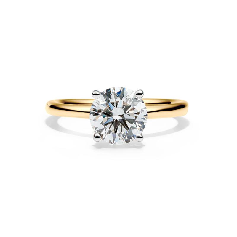 Lab Grown Diamond Round Solitaire Ring in 14K Yellow Gold &#40;2 ct.&#41; – Image 1 of 4