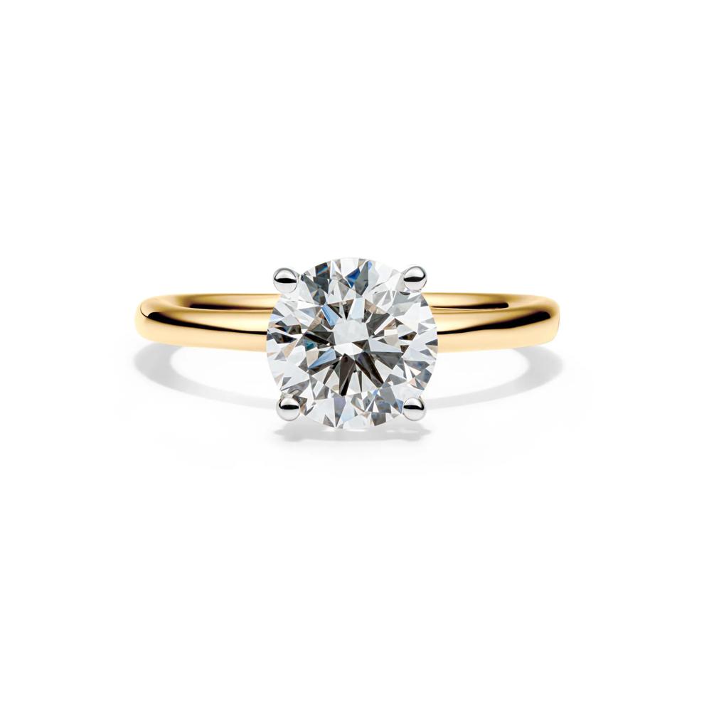 Lab Grown Diamond Round Solitaire Ring in 14K Yellow Gold (2 ct.) – Image 1 of 4