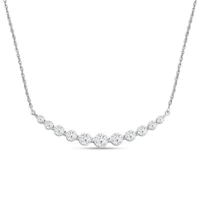 Lab Grown Graduated Diamond Necklace in 14K White Gold (1 1/2 ct. tw.)