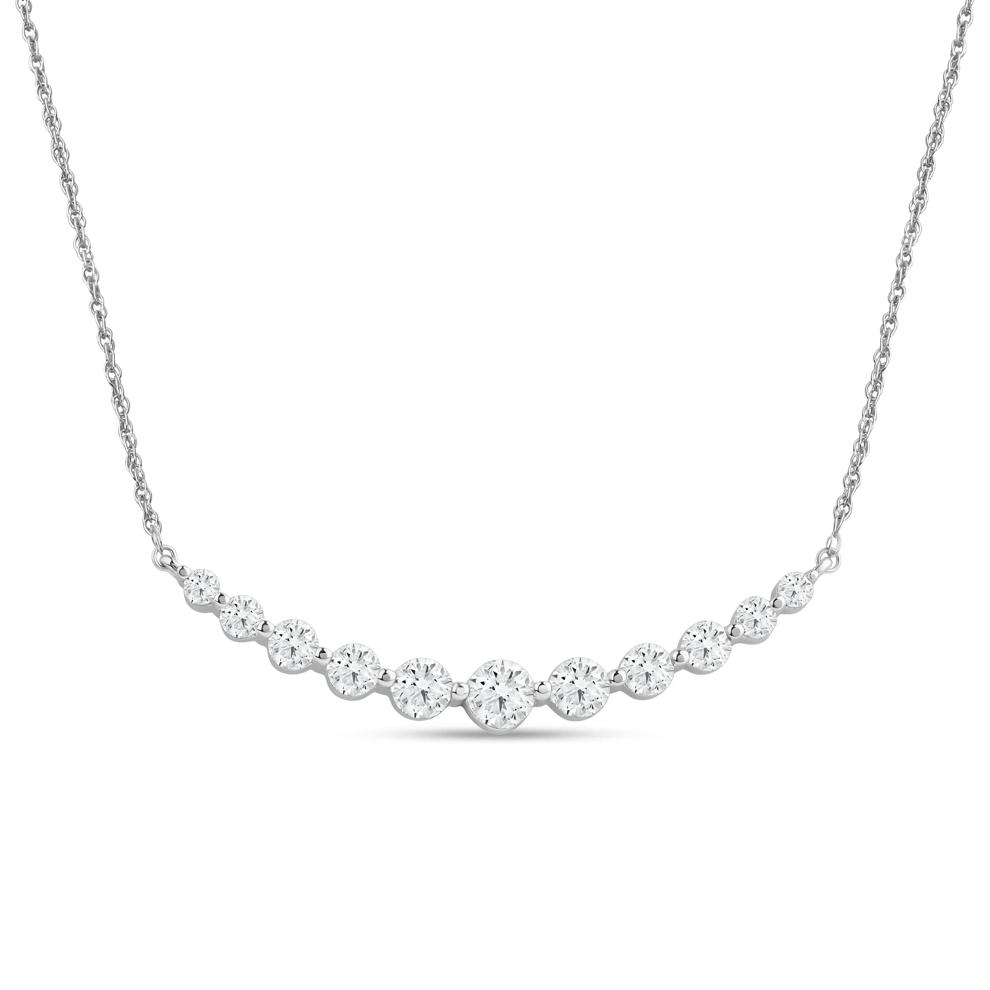 Lab Grown Graduated Diamond Necklace in 14K White Gold (1 1/2 ct. tw.) – Image 1 of 3