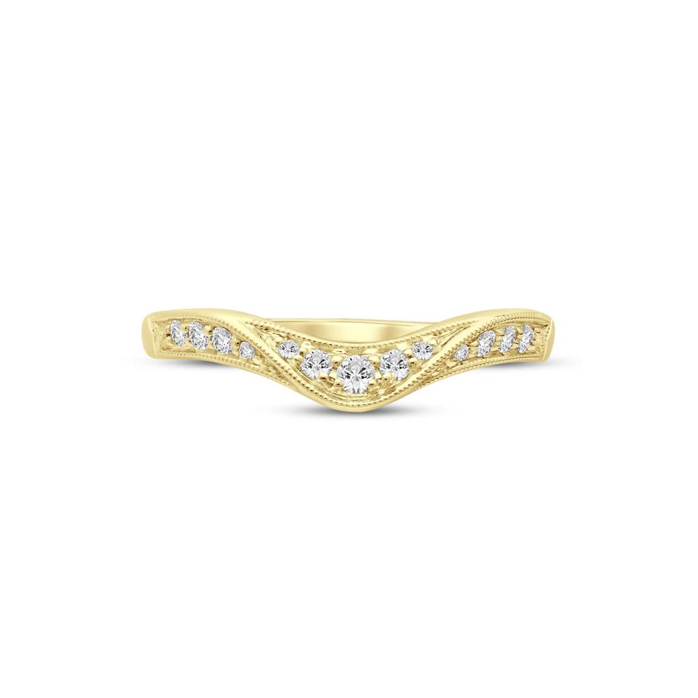 Diamond Contour Band in 14K Yellow Gold (1/7 ct. tw.) – Image 1 of 3