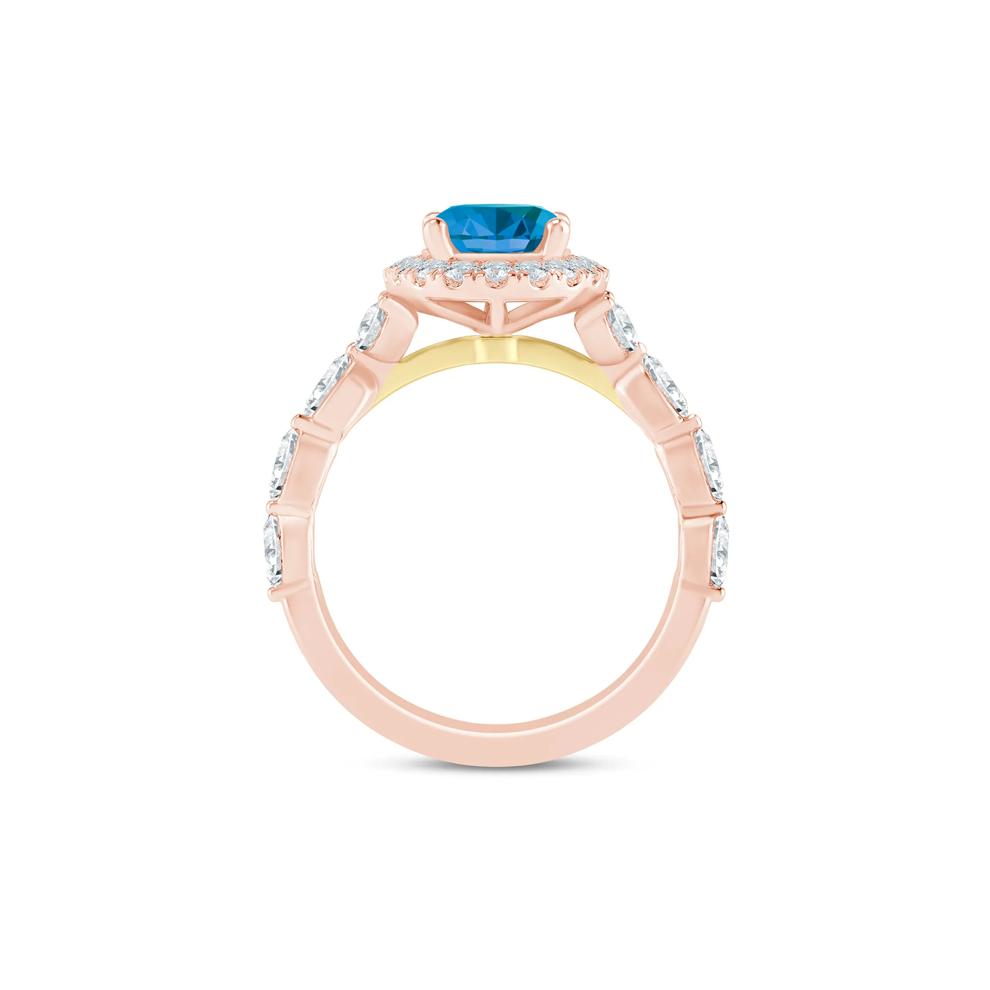 Saylor London Blue Topaz and Diamond Engagement Ring in 14K Rose Gold (3/4 ct. tw.) – Image 2 of 4