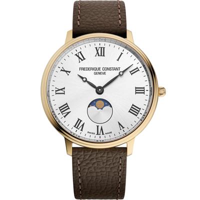 Gent's Moonphase Watch in Brown Leather