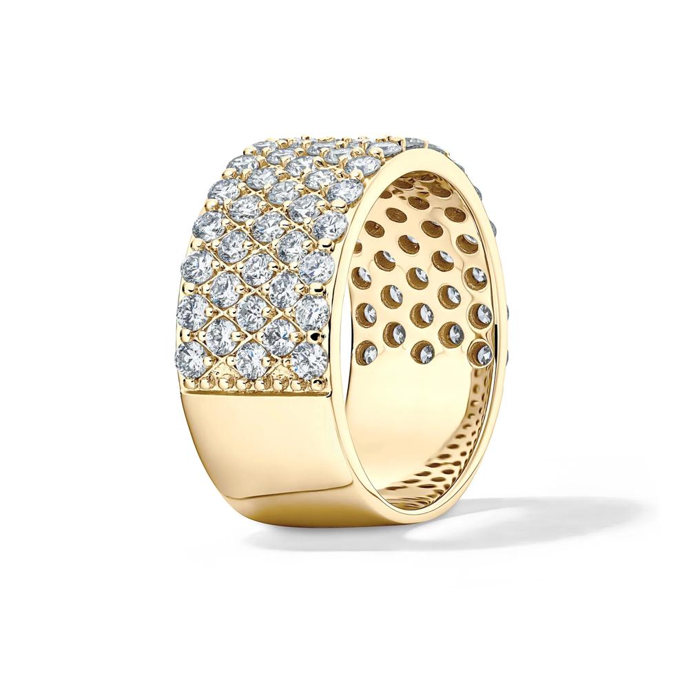 Lab Grown Diamond Pave Multi Row Band in 14K Yellow Gold (2 ct. tw.) – Image 3 of 4