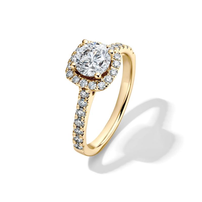 1 1/2 ct. tw. Diamond Halo Engagement Ring in 14K Yellow Gold – Image 4 of 4