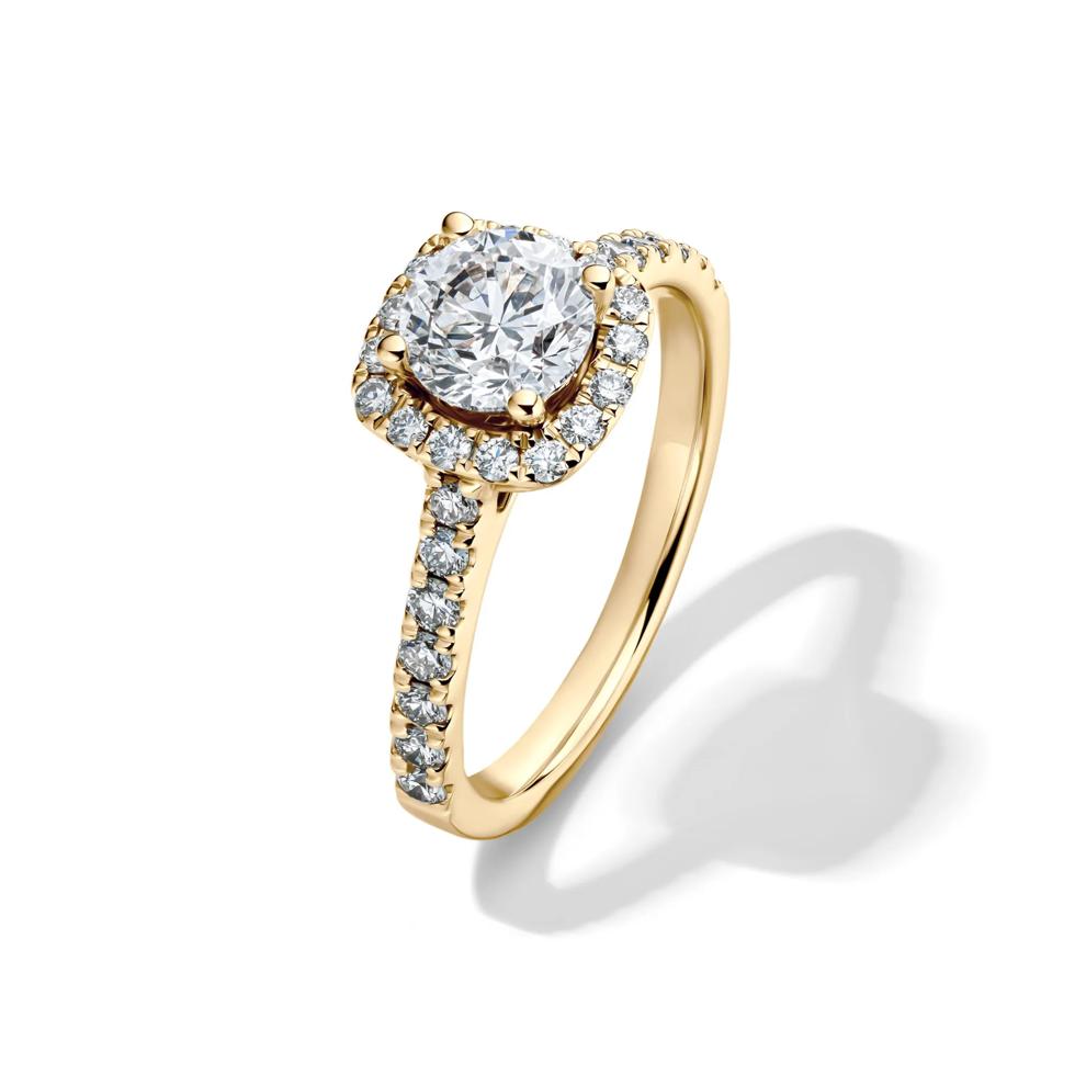 1 1/2 ct. tw. Diamond Halo Engagement Ring in 14K Yellow Gold – Image 4 of 4