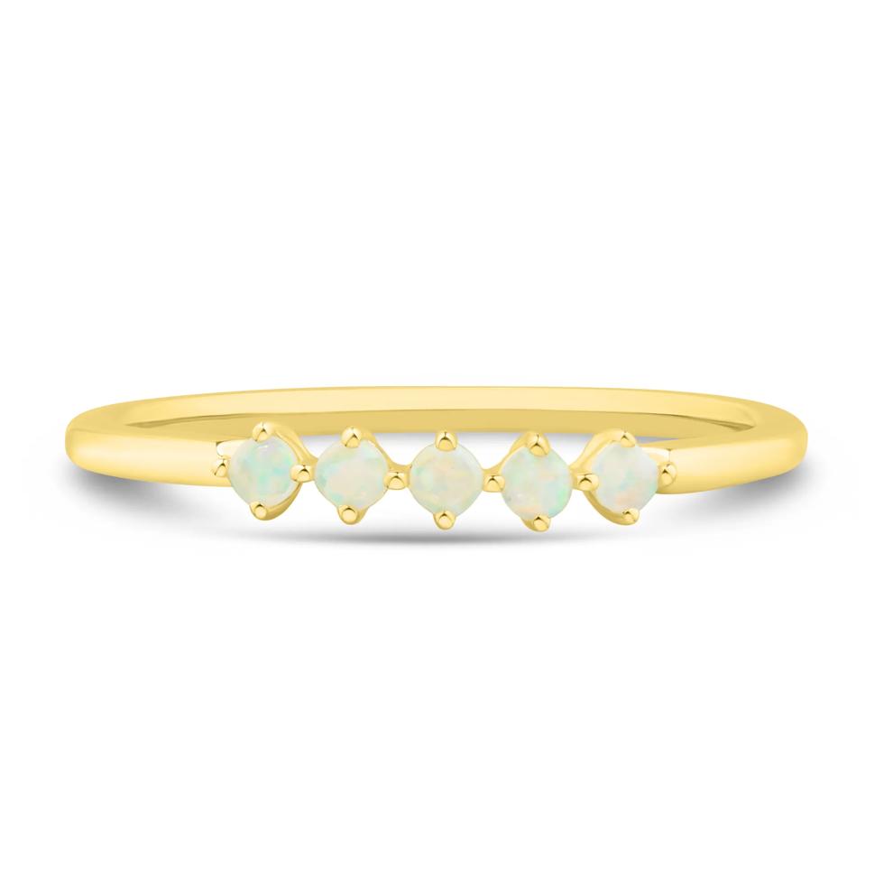 Lab-Created Opal Five-Stone Band in 10K Yellow Gold – Image 1 of 4