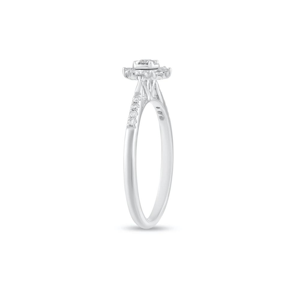 Diamond Floral Promise Ring in 10K White Gold (1/4 ct. tw.) – Image 3 of 4
