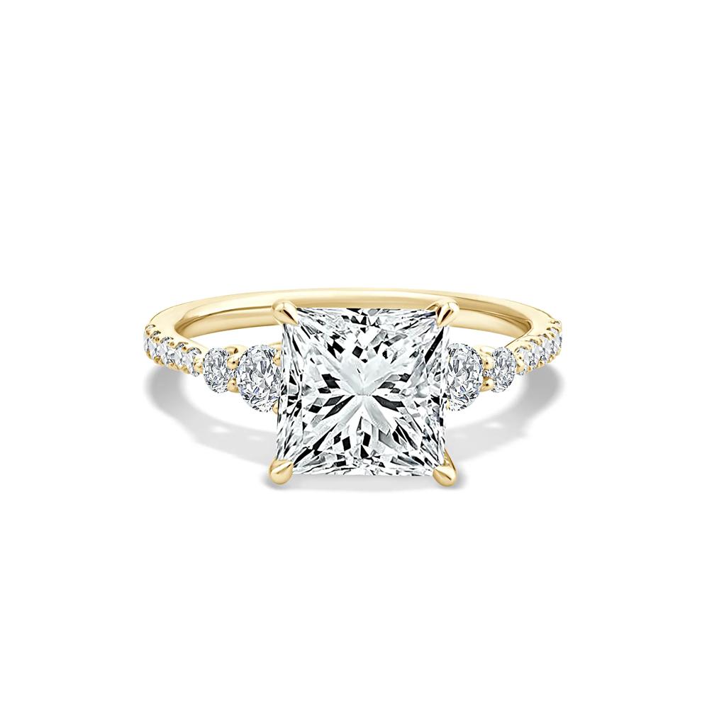 Lab Grown Diamond Princess-Cut Engagement Ring in 18K Yellow Gold (3 1/2 ct. tw.) – Image 1 of 4