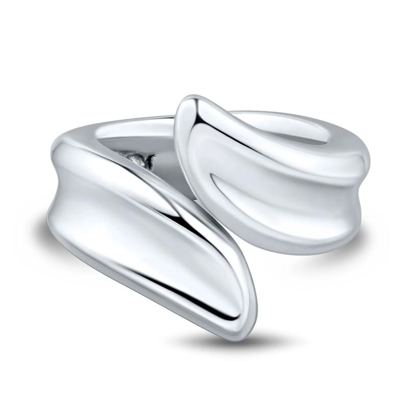 Concave Bypass Ring in Sterling Silver – Image 1 of 3