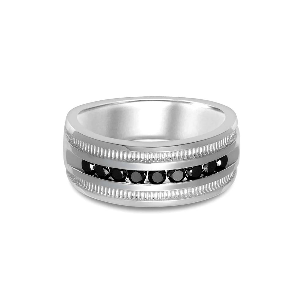 Men's 3/4 ct. tw. Black Diamond Band in Sterling Silver – Image 1 of 3