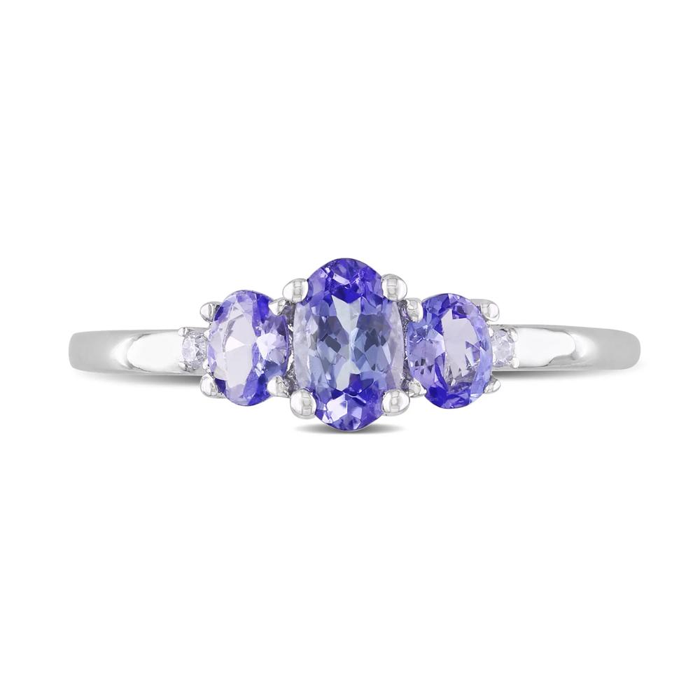 Tanzanite &amp; Diamond Ring in 10K White Gold – Image 1 of 4