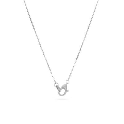 Diamond Lobster Clasp Necklace in 10K White Gold (1/10 ct. tw.)