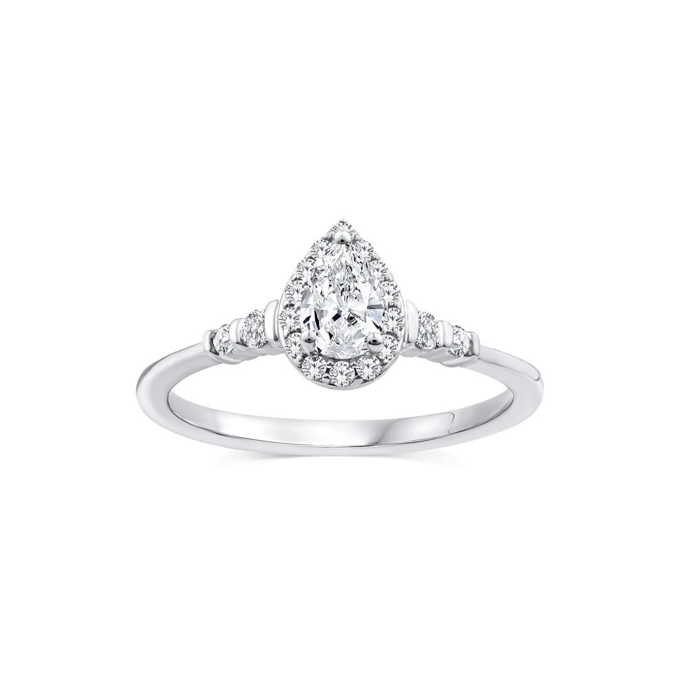 Lab Grown Diamond Pear Promise Ring in 10K White Gold (1/2 ct. tw.) – Image 1 of 3
