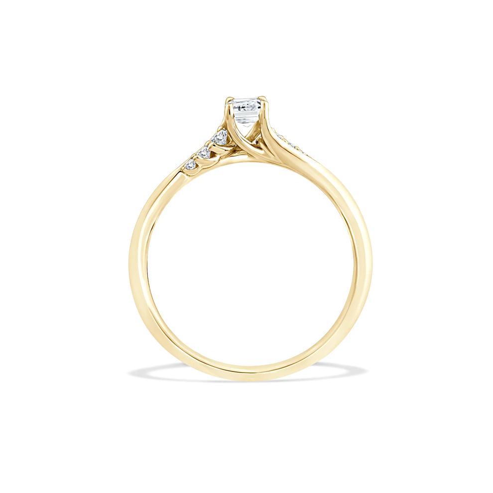 Lab Grown Diamond Emerald Center Promise Ring in 10K Yellow Gold (3/8 ct. tw.) – Image 2 of 4