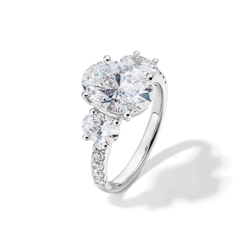 Lab Grown Diamond Three-Stone Engagement Ring in 14K White Gold (4 1/4 ct. tw.) – Image 4 of 4