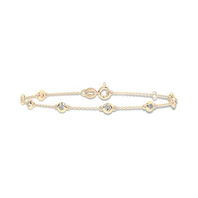 Lab Grown Diamond Bezel Station Bracelet in 14K Yellow Gold, 7.5" (3/8 ct. tw.)