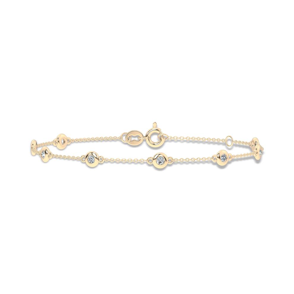 Lab Grown Diamond Bezel Station Bracelet in 14K Yellow Gold, 7.5" (3/8 ct. tw.) – Image 1 of 2