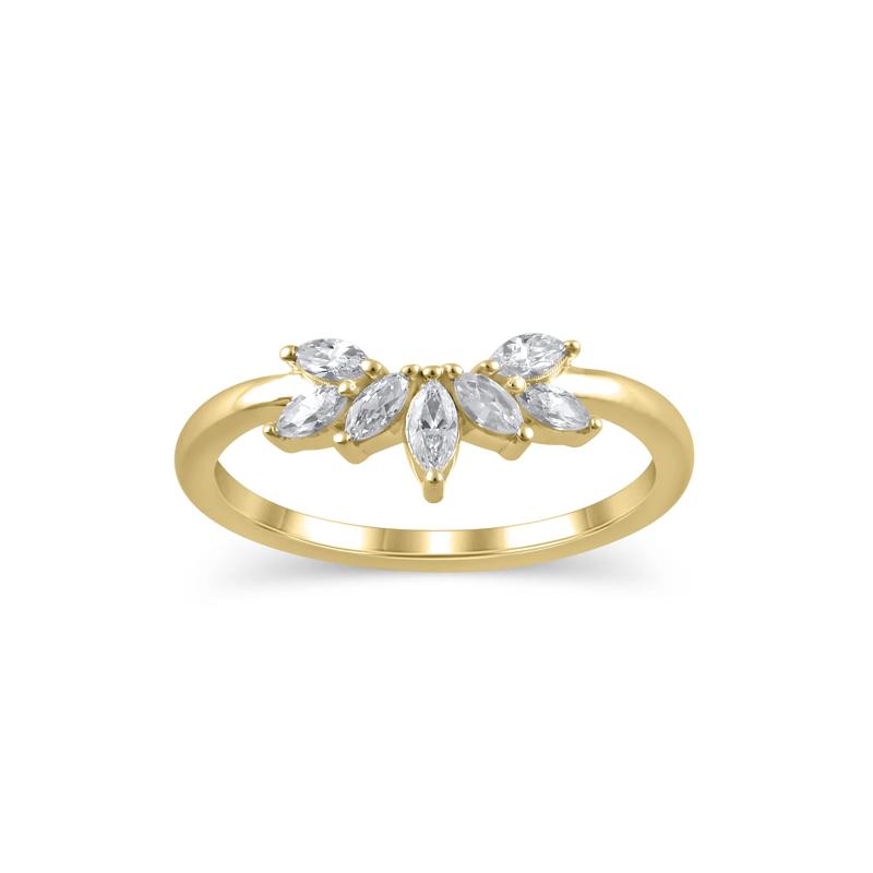 Marquise-Cut Diamond Contour Band in 14K Yellow Gold &#40;3/8 ct. tw.&#41; – Image 1 of 3